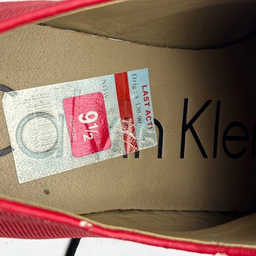 Calvin Klein Mens Red Canvas Derby Lace Up Oxford Shoes 71CLRSZ95 Size 9.5